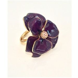 🚫SOLD KENNETH JAY LANE Purple Flower Adj. Ring